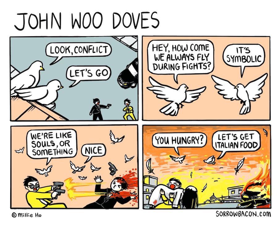 John Woo Doves sorrowbacon comic