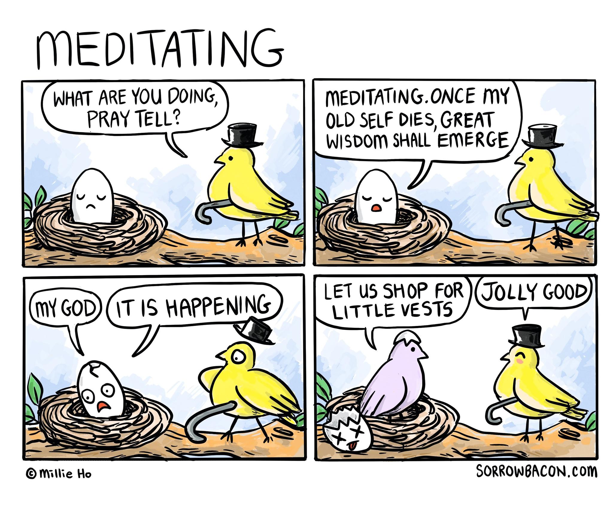 Meditating sorrowbacon comic