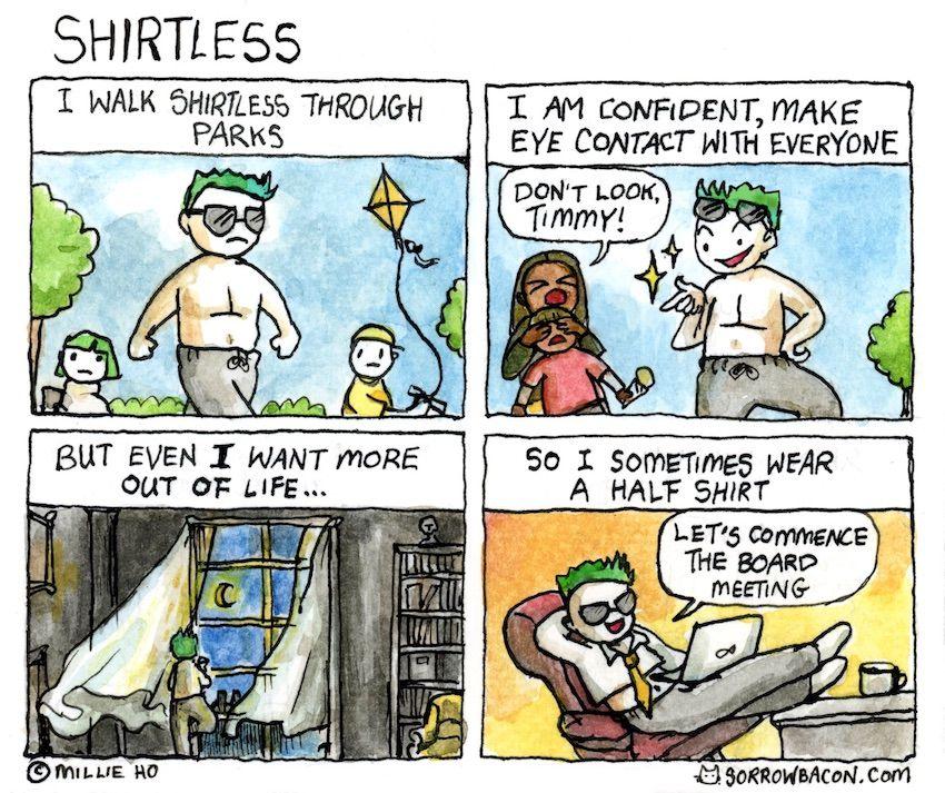 Shirtless sorrowbacon comic
