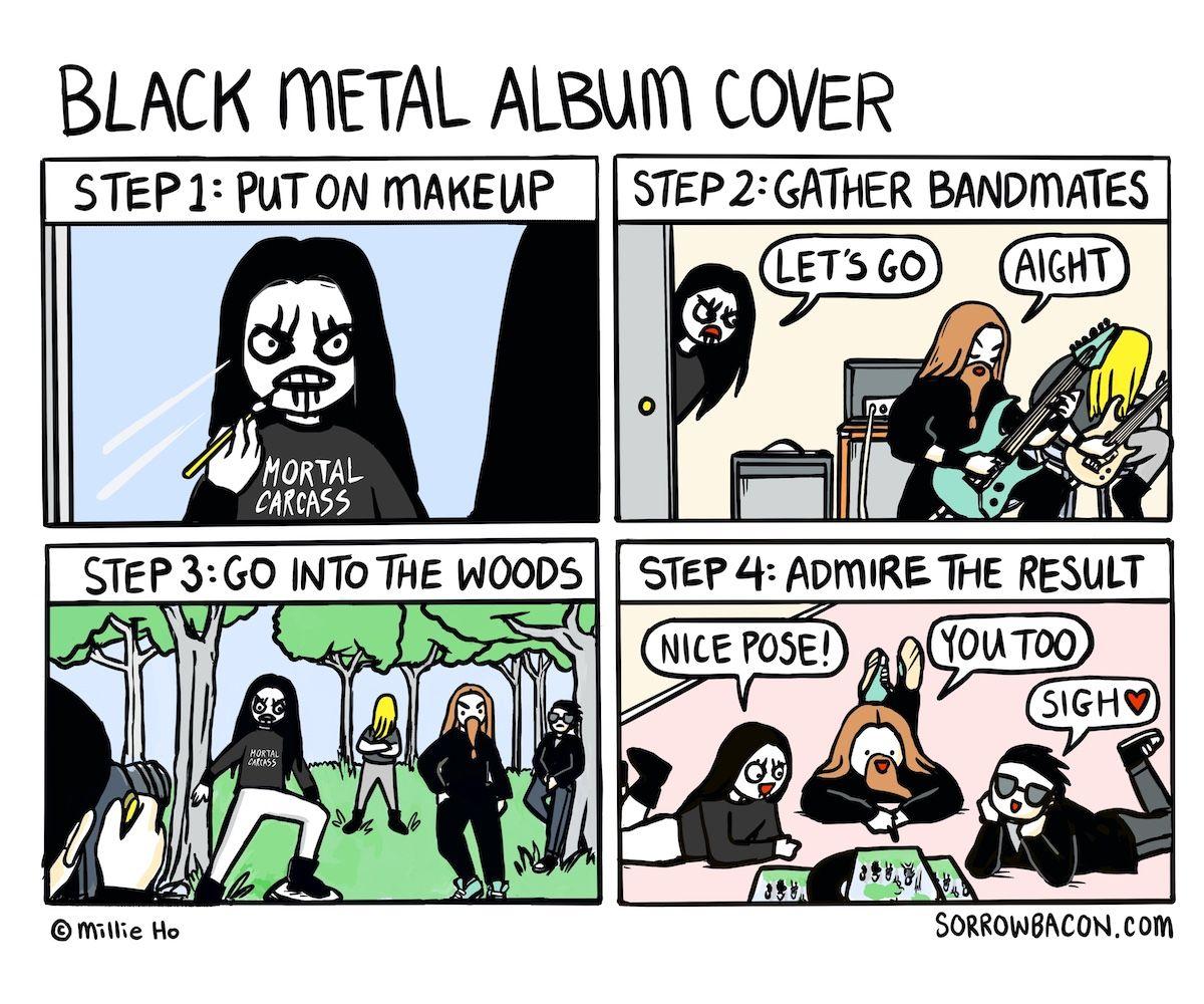 Black Metal Album Cover sorrowbacon comic