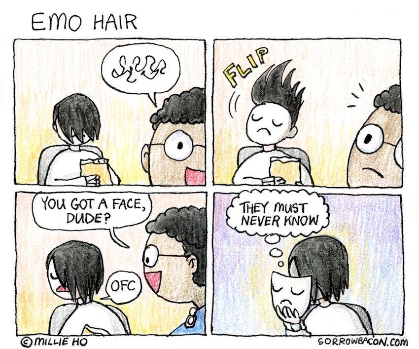 Emo Hair sorrowbacon comic