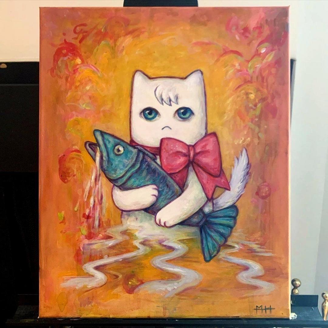 Sociopathic Cat painting by Millie Ho.jpg